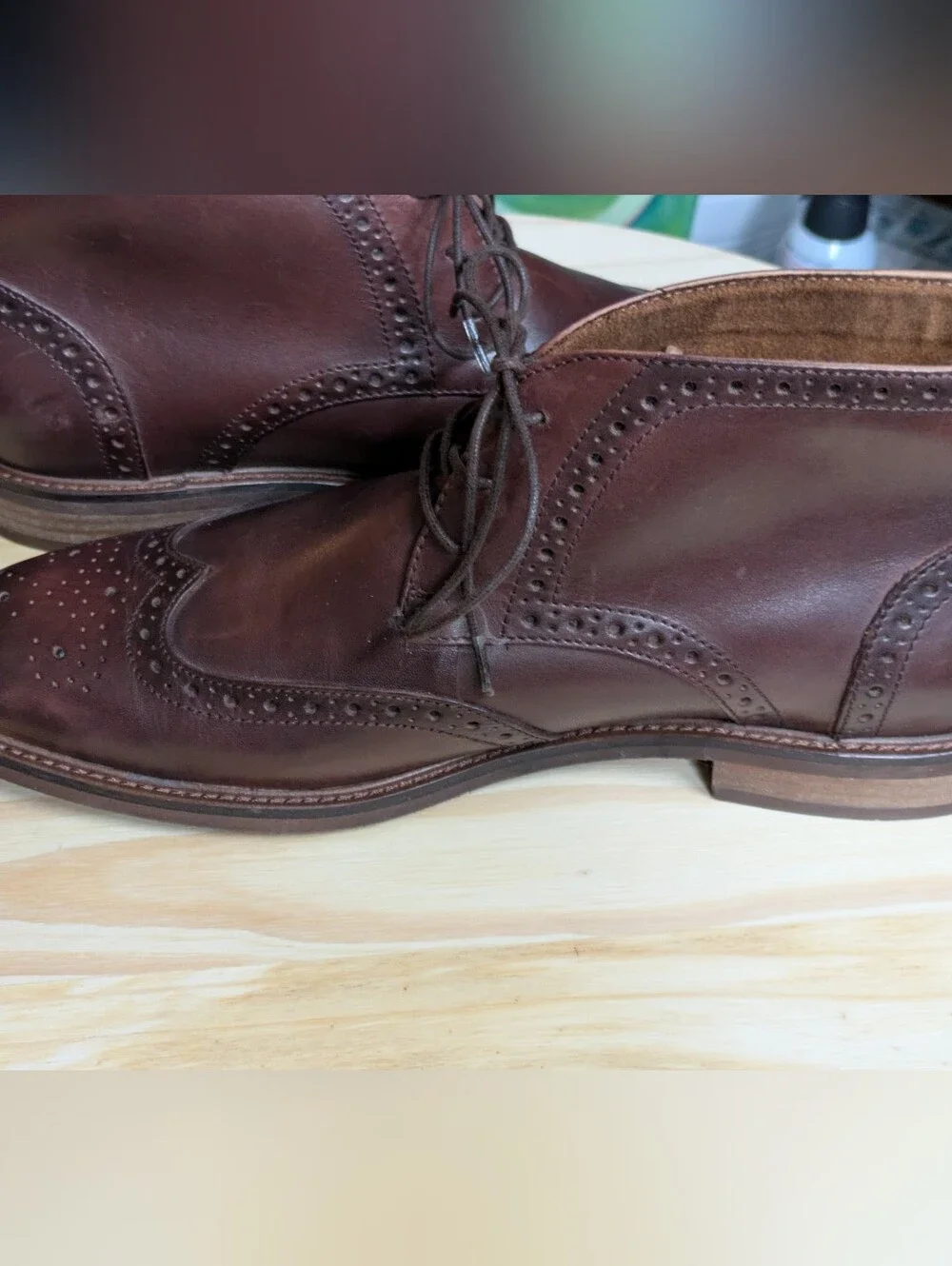 Blake Mckay Wingtip Brogue Chukkas Size 10 Mm Dark Brown Leather NEVER WORN